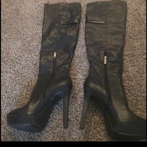 Black BCBG Over the Knee Boots